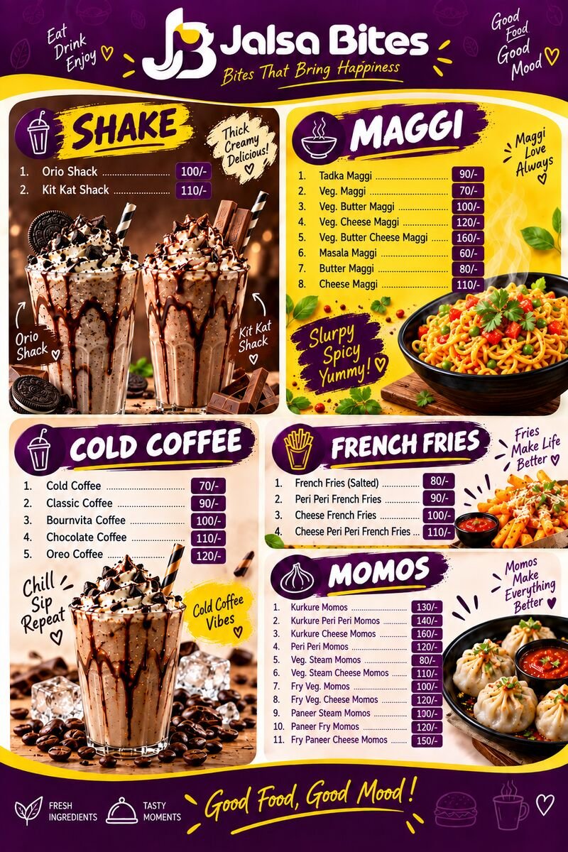 Jalsa Bites café favourites: shakes, Maggi, fries and momos